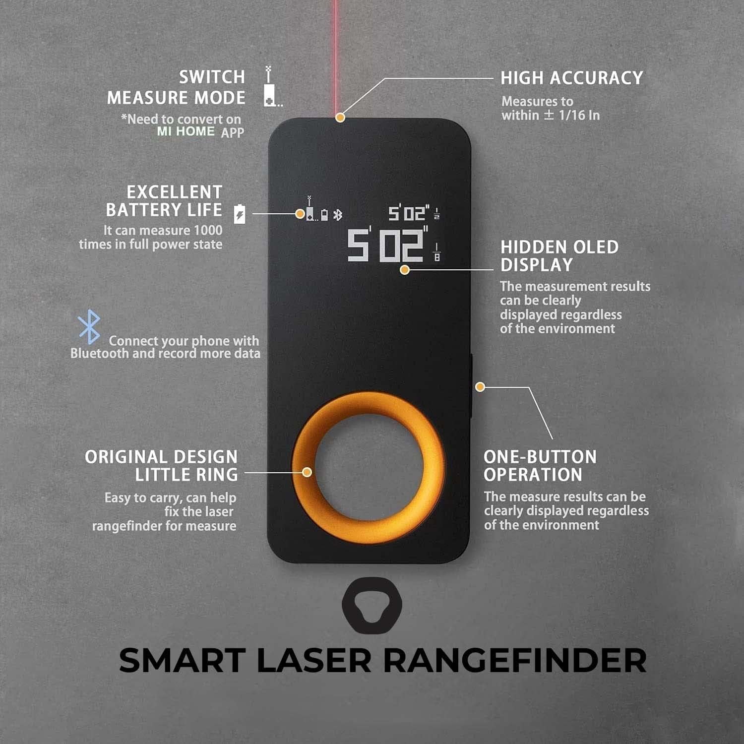 HOTO Laser Measurement Tool with Bluetooth